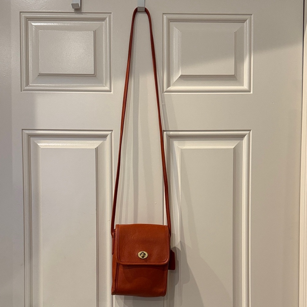 Coach Burnt Orange Leather Crossbody Bag